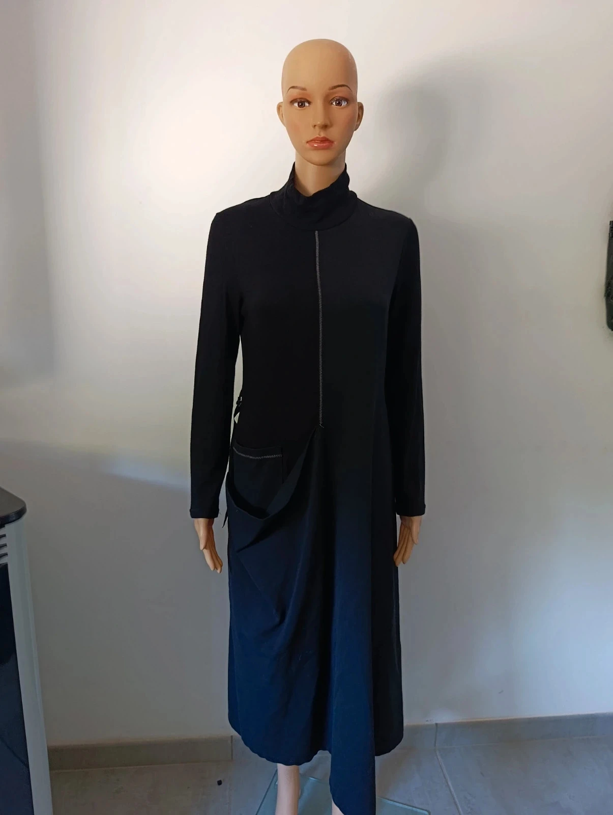 Robe longue DECA Paris Carla noire – Taille 1 – Made in France